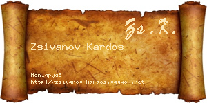 Zsivanov Kardos névjegykártya